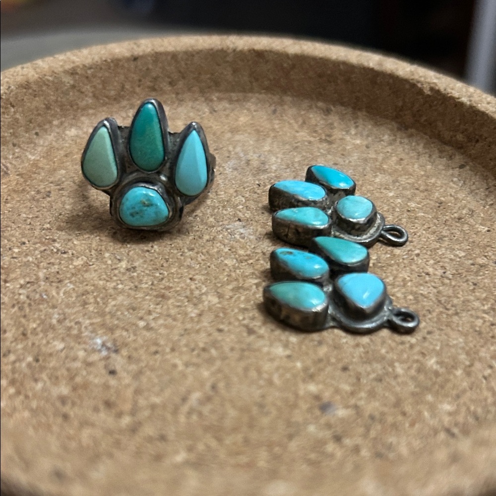 Turquoise Paw Print Jewelry Set